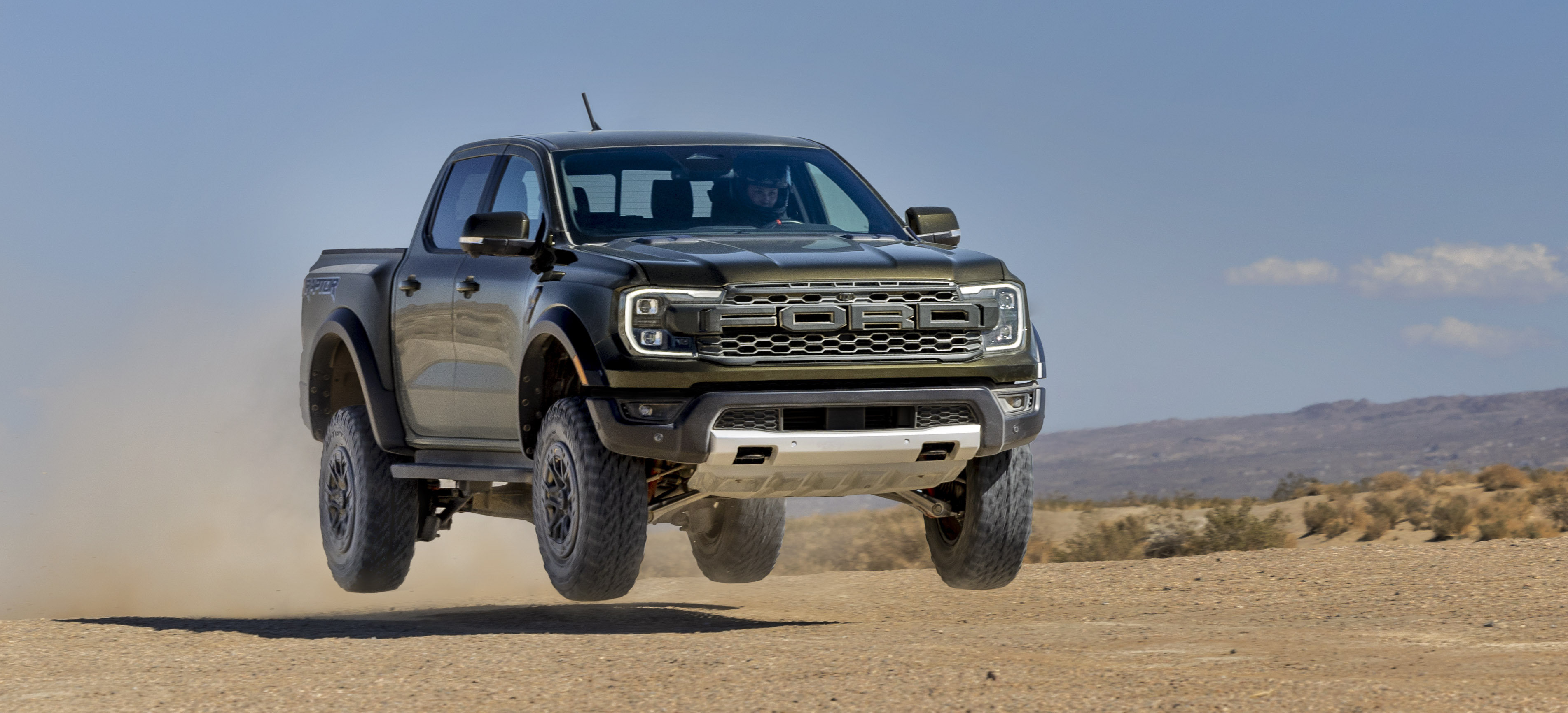 2024 Ford Ranger preproduction model shown. Available late summer 2023. Actual production vehicle may vary. Do not attempt unless you have special off-road driving training and are driving on a closed course. Always consult the owner’s manual before off-road driving, know your terrain and trail difficulty, and use appropriate safety gear.